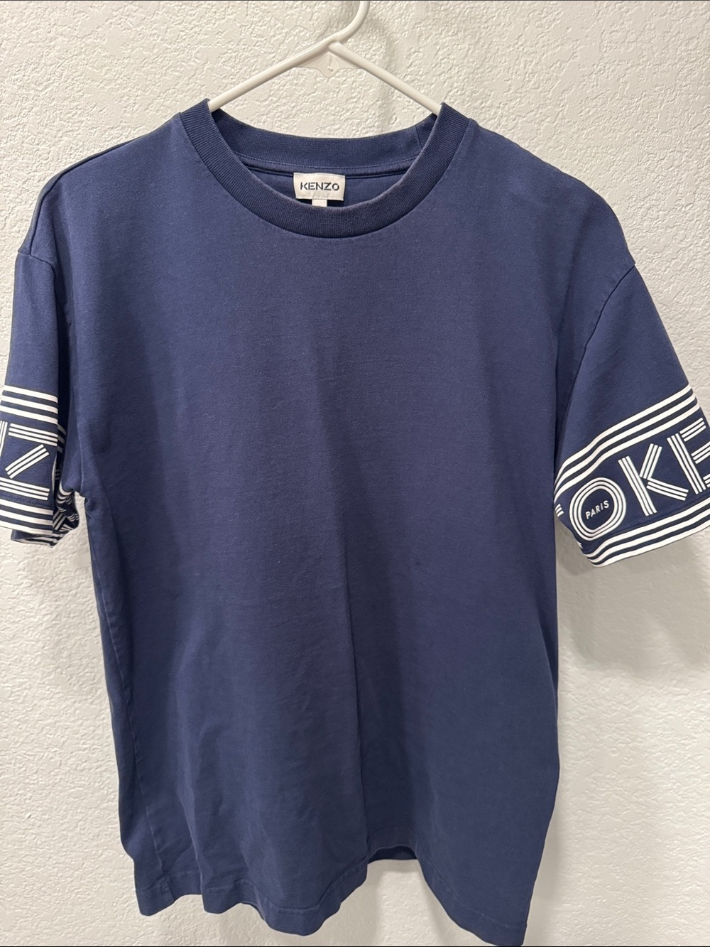 KENZO Navy Logo Sleeve Cotton Tee